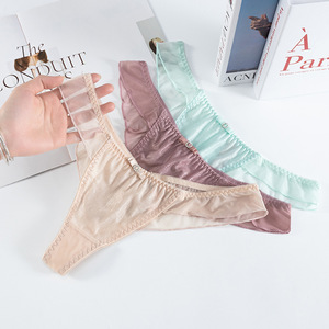 Perizoma Sexy in Pizzo a Vita Bassa, Slip Trasparenti Traforati, Mutandine Quotidiane in Cotone Lavorato a Maglia Senza Cuciture e Traspiranti per Donne - Product Image 4