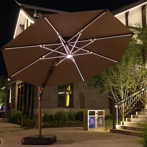 Özel 3M Alüminyum Açık Hava Otel Şemsiyesi, Plastik Su Tabanlı, Kafe/Göl Kenarı Yuvarlak Güneşlik Veranda Duvar Kullanımı İçin - Product Image 3