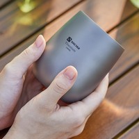 Cangkir Titanium Murni Ringan Logo Kustom Portabel Mug Minum Titanium untuk Berkemah di Luar Ruangan