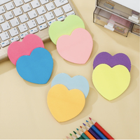S3315 Bloc-Notes Coeur Style Mignon Coloré Notes Autocollantes Papier Bloc-Notes Autocollant Logo Personnalisé