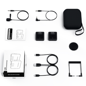 Microphone Lavalier sans Fil Professionnel <span class=keywords><strong>Mini</strong></span> 2.4G 2.4GHz pour Téléphone Portable Smartphone Interview Caméra Live Vlog - Product Image 2