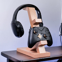 YINFISH Dudukan Headphone Kayu Beech Dua Lapis Model Pribadi untuk Dudukan Display Headset Kayu