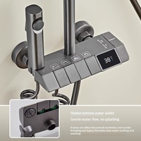 Ensemble de robinetterie de douche de luxe en métal avec affichage LCD pour salle de bain