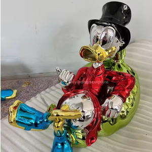 Vente chaude À La Mode Intérieur Résine Décor Galvanoplastie Alec <span class=keywords><strong>Monopoly</strong></span> Scrooge Mcduck Statue Canard Résine Art Et Artisanat - Product Image 2