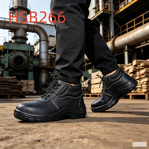 Botas <span class=keywords><strong>de</strong></span> Trabajo Negras HY,road Repairman con Suela Antipinchazos <span class=keywords><strong>de</strong></span> PU/PU Inyectado, Populares en Kenia, con Puntera Reforzada, Modelo HSB266 - Product Image 1