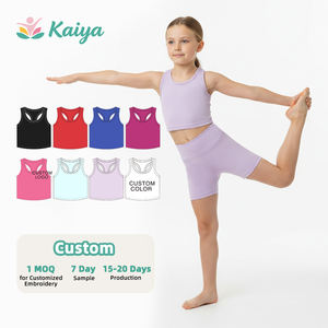 Ropa Deportiva de Alta Calidad para Niñas, Estilo Corto, Sin Mangas, de Nailon, Personalizable en Varios Colores, Ropa de Yoga para Niños - Product Image 1