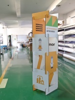 Support de signalisation vertical pliable en carton ondulé écologique, présentoir en papier pour exposition et publicité