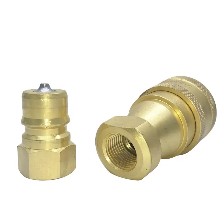 IOS7241-B 1/4inch 3/8 inch 1/2inch fast brass connect fittings BSP NPT thread coupler for hose