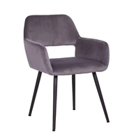 Chaises de cuisine modernes avec coussin en tissu, chaises latérales à mi-dossier avec pieds en métal robustes pour usage domestique