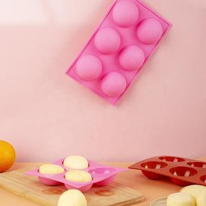 Moule en silicone à 6 cavités demi-sphères pour la pâtisserie domestique, idéal pour gâteaux, biscuits, bonbons et chocolats DIY - Product Image 6