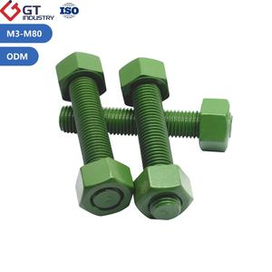 Boulons à tête hexagonale ASTM A193 A193M Grade GR <span class=keywords><strong>B5</strong></span> B6 B6X B7 B7M B16, tiges filetées, barres filetées avec écrous hexagonaux A194 Gr2h, zinc noir HDG - Product Image 4