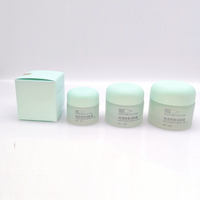 Frasco de envase cosmético vacío de vidrio verde esmerilado personalizado de 15g y 50g para el cuidado de la piel crema para los ojos máscara de plástico suministrado por el fabricante
