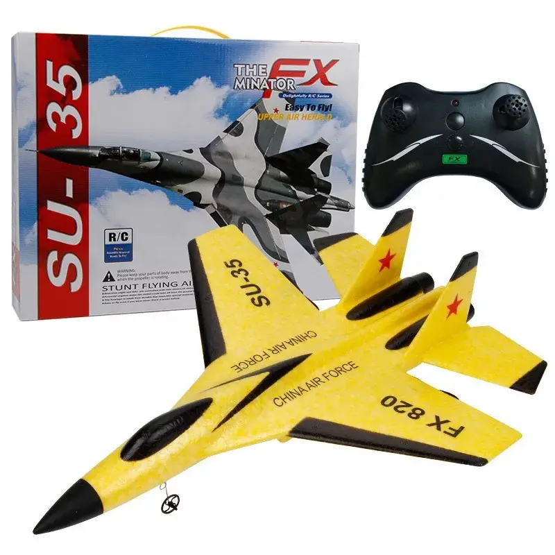 2.4g rtf high speed r c glider hobby plane model foam epp long radio control toy rc fighter jet su-35