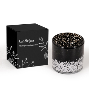 Custom LOGO hand blown 8oz 10oz candle holder desktop ornaments Customized Colored candle jar with luxury packaging gift <b>set</b> - Product Image 1