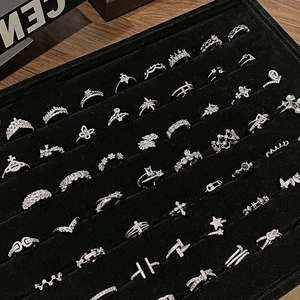 Bagues ajustables en argent 925 avec motif fleurs marguerite, unisexe pour homme et femme, bijoux originaux en gros - Product Image 1