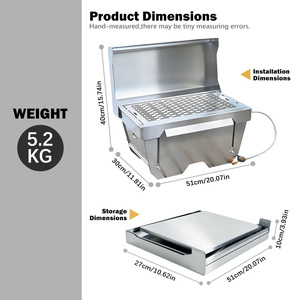 Griglia BBQ Portatile in Acciaio <span class=keywords><strong>Inox</strong></span> 304 <span class=keywords><strong>per</strong></span> <span class=keywords><strong>Barbecue</strong></span> Marino, Griglia Verticale <span class=keywords><strong>per</strong></span> Barca, Griglia a Gas con Copertura Completa - Product Image 2