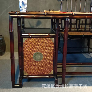Handmade Bamboo Calligraphy Table With Key Lock Durable Writing Desk For Office Or Study Room - Product Image 2