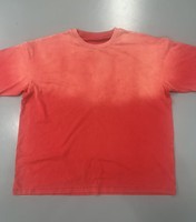 T-shirt Homme Oversize Personnalisé Imprimé Kornit 100% Coton Écologique Séchage Rapide Grammage Lourd Délavé à l'Acide Effet Vieilli et Décoloré par le Soleil