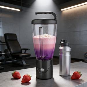 Blender portable de 1000 ml sans BPA, de qualité alimentaire, ABS, robuste, 6 lames, rechargeable par USB, mode turbo, anti-fuite, smoothies, voiture, extérieur - Product Image 4