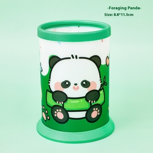 ที่เก็บปากกาพลาสติกทรงกลมแบบ DIY พับเก็บได้ภาชนะใส่ปากกาการ์ตูนแพนด้าน่ารักความจุมาก - Product Image 6