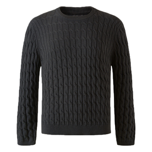 Custom Winter Eco Friendly Men's Knit <b>Jumper</b> Old Money Style <b>Vintage</b> Casual GOTS Cotton Crew Neck Sweater For Men - Product Image 5