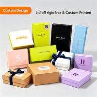 Boîtes en carton rigide élégantes et personnalisées de petite taille avec couvercle et base amovibles, finition mate, emballage cadeau