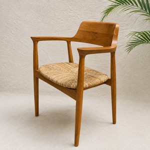 Sillón Moderno y Duradero de Madera de Teca Ecológica con Asiento Tejido para Apartamento, Comedor, Sala de Estar, Uso en Exteriores y Hoteles - Indonesia - Product Image 2