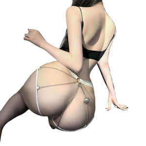 Sous-vêtements sexy grande taille 70,00 kg, entrejambe ouvert, taille basse, string, tentation, flirt, passion, femme Qqny - Product Image 1