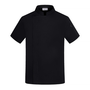 Vente en gros de logo <span class=keywords><strong>personnalisé</strong></span> <span class=keywords><strong>Veste</strong></span> de chef de cuisine unisexe à manches courtes pour restaurant <span class=keywords><strong>boulanger</strong></span> café cuisinier de cuisine Manteau de chef uniforme - Product Image 6