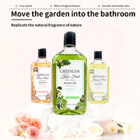 Gel douche aux pétales de fleurs Greenlem 3 parfums Rose Jasmin Kiwi Hydratant Parfum longue durée Extrait de fleurs naturelles pour femmes