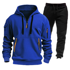 Ensemble Sweat à Capuche et Pantalon pour Homme 2025, Style Décontracté et Sportif, Pull avec Poches Zippées sur les Bras, Mode Automne/Printemps, Manteau Ample - Product Image 2