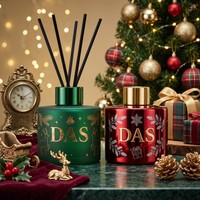 Bouteilles de diffuseur à roseaux de luxe vides 50ml/100ml/120ml/150ml en verre avec bouchon à vis et gravure personnalisée, boîte incluse
