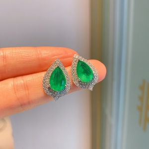 Delicate Eco-friendly Copper Teardrop Green Zircon Pendant <b>Earrings</b> Rings <b>Set</b> Water Drop Jewelry <b>Set</b> for Romantic Events - Product Image 6
