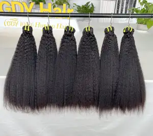 Gdyhair extensão de cabelo brasileiro, atacado, virgin, cor natural, cacheado, cabelo liso