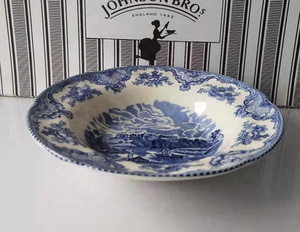 Assiette à dîner en porcelaine de château bleu de style européen de vente chaude - Product Image 4