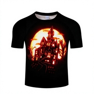 T-shirt de sport personnalisé pour Halloween, impression par sublimation en microfibre, unisexe, respirant, séchage rapide, pour la salle de sport et l'entraînement - Product Image 1
