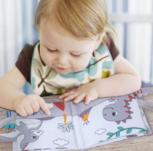 Meilleure vente bébé toucher et sentir livres apprentissage dinosaure doux calme livre occupé conseil montessori jouets livre en tissu pour les tout-petits - Product Image 3