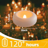 Bougie LED flottante étanche de 3 pouces en forme de boule, lampe en plastique pour décoration de surface aquatique, Halloween, Pâques, à piles