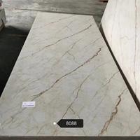 Panel Dinding PVC Kustom Pabrik, Ketahanan Tinggi, Tahan Air, Tahan Aus, Lembaran Marmer UV Kilap Tinggi