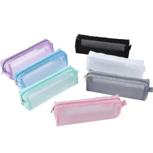 New Style Multi Color Stationery Bag Nylon Net Yarn Transparent Pencil <b>Case</b> for Boy Girl Korean Stationery School Supplies - Product Image 1