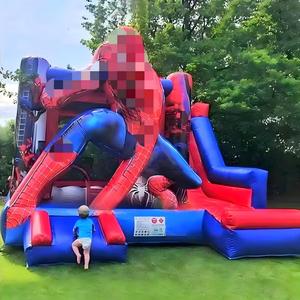Château gonflable Spiderman personnalisé pour usage commercial, structure <span class=keywords><strong>de</strong></span> saut gonflable avec toboggan pour les <span class=keywords><strong>activités</strong></span> <span class=keywords><strong>de</strong></span> <span class=keywords><strong>plein</strong></span> <span class=keywords><strong>air</strong></span> des enfants - Product Image 1