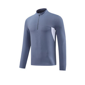 Sweat-shirts fitness à manches longues à séchage rapide pour hommes vente en gros avec logo personnalisé - Product Image 1