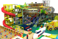 Équipement de terrain de jeu intérieur pour enfants, personnalisé, grand format, avec design de construction, piscine à balles de sécurité, toboggan en plastique, labyrinthe, bac à sable et manèges de karting