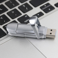 High Quality New USSD USB 3.0 256GB-1TB Silver Metal Flash Drive Encryption USB Type-C Interface Portable 1-Year Warranty