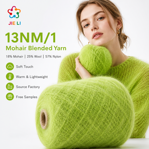 Fil à tricoter fantaisie en mélange de mohair et de nylon 13NM/1, moelleux, pour pulls d'hiver, couleur personnalisée, fourni par l'usine - Product Image 1