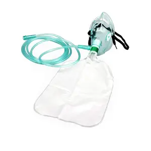 Grosir PVC sekali pakai masker oksigen medis tas reservoir masker non-pernafasan masker oksigen