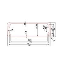 Boîtier en aluminium anodisé 82*27mm Boîtier d'instrument électronique en métal Boîtier PCB Boîte de jonction