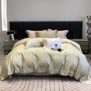 Parure <span class=keywords><strong>de</strong></span> lit <span class=keywords><strong>de</strong></span> luxe en gros pour lit Queen Size, 4 pièces, en coton Ten-cel 60S, avec housse <span class=keywords><strong>de</strong></span> <span class=keywords><strong>couette</strong></span> et draps en satin anti-humidité - Product Image 4