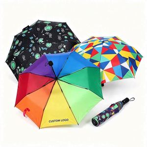 Custom Logo Heavy-Duty Screen Printing Manual Open Durable <b>Windproof</b> Reliable Pongee Fabric Versatile Business Folding <b>Umbrella</b> - Product Image 1