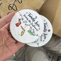 Pendentif de Sublimation d'ornement d'arbre de Noël en céramique blanche Offre Spéciale pour accrocher la boîte de décor fabriquée Offre Spéciale la décoration